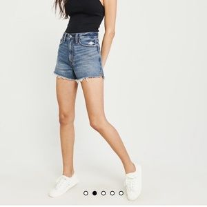 abercrombie fitch annie high rise blue jean short